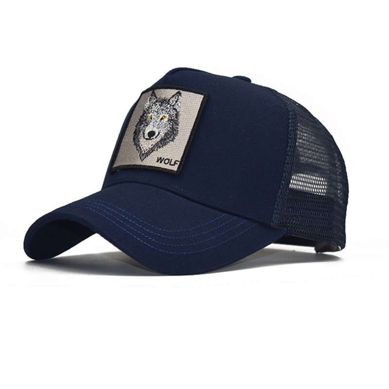 Popular Amazon bordado animal de algodón de malla gorra de béisbol de las mujeres de los hombres de deportes al aire libre gorra enarbolada