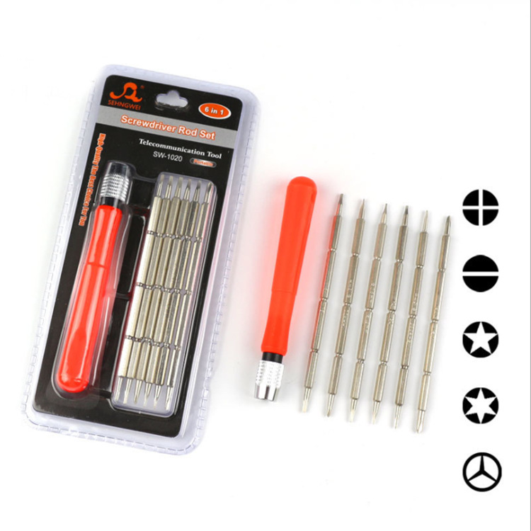 6-in-1 Repair Combination Set Mobile Phone Disassembly Tool Cross Screw Bit Set Computer Case Camera 1020