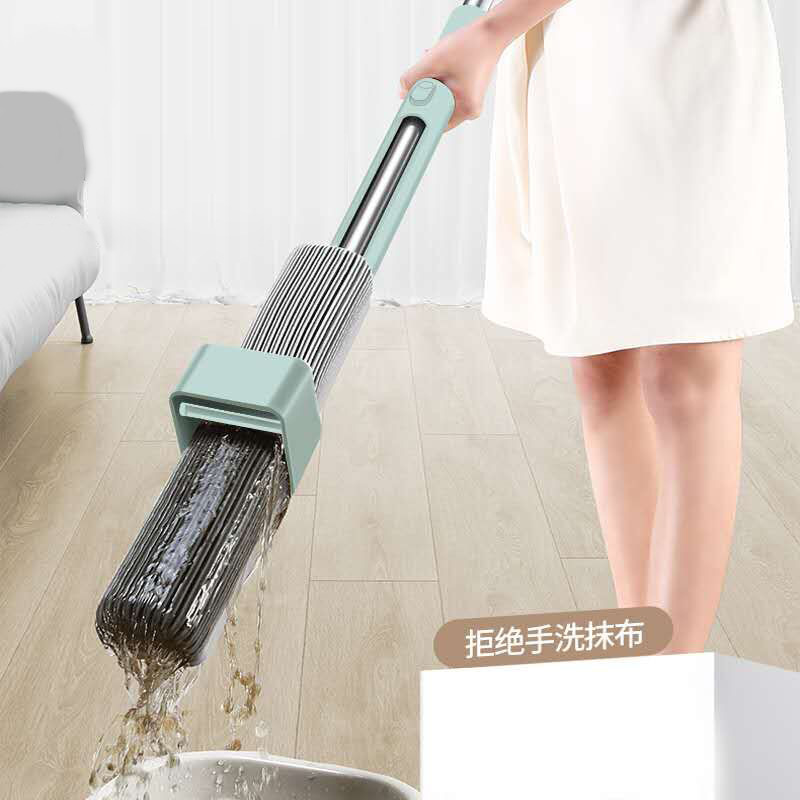 2019热销免手洗胶棉拖把懒人平板拖把家用刮刮乐免手洗拖把批发