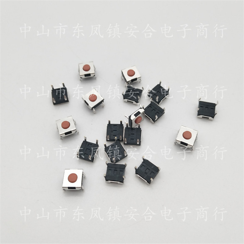 厂家供应6X6X2.7弯脚轻触开关 6.2*6.2红柄耐高温按键开关