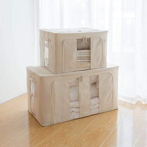 Oxford cloth iron frame folding storage box Wardrobe clothes quilt organizing box storage box large capacity Bai Na box