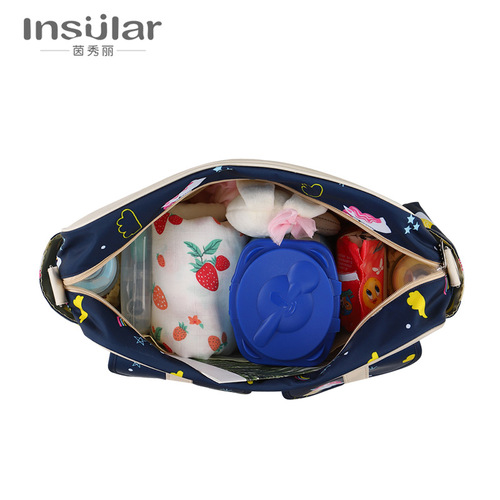 Yinxiuli Waterproof Nylon Printed Shoulder Mother Bag Crossbody Portable Mother and Baby Bag Large Capacity Mummy Bag Cross-border