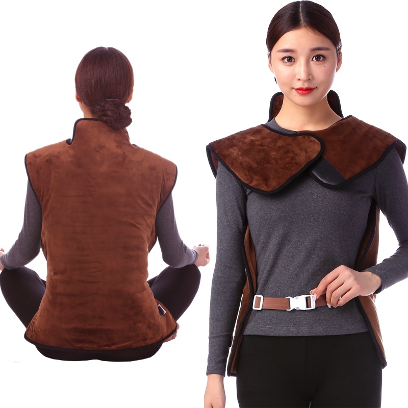 锦琳直销电热护颈椎护肩护背腰艾炙背部保暖热敷背心电热衣服马甲|ms