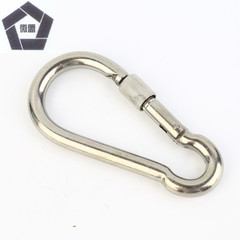 Wholesale 304 stainless steel insurance type spring buckle hoist safety buckle carabiner hook steel belt nut carabiner