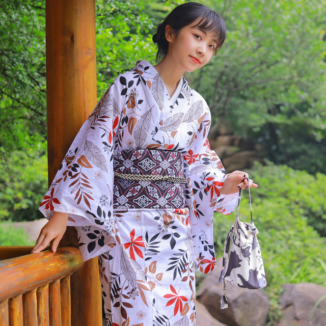 Japanese kimono women’s dress traditional formal kimono wrinkle resistant material small pattern kimono