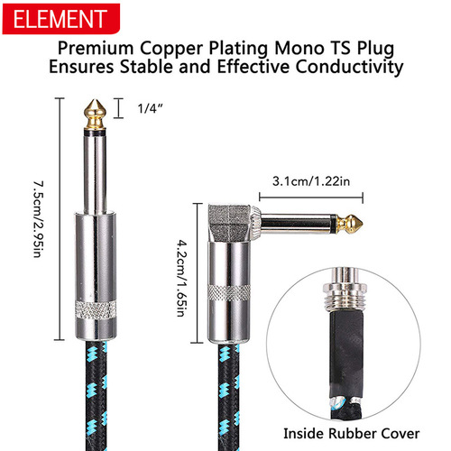 Guitar cable 3 meters Electronic keyboard Bass speaker cable Performance shielding noise reduction audio cable 1.5 meters 5 meters 10 meters 20 meters