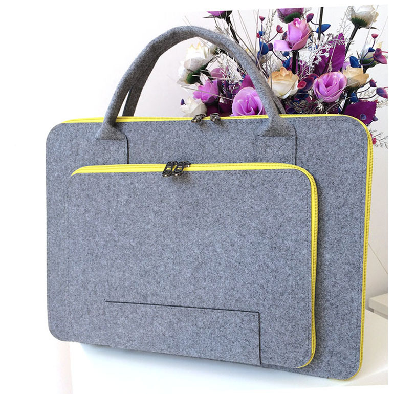 Laptop Bag Lenovo Dell Huawei Apple Women's Computer Bag Shock Absorption Drop-resistant Gray Computer Handbag