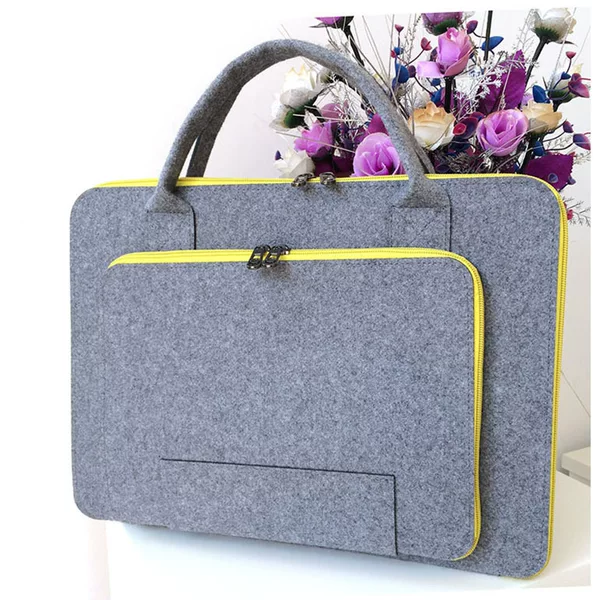 Laptop Bag Lenovo Dell Huawei Apple Women's Computer Bag Shock Absorption Drop-resistant Gray Computer Handbag