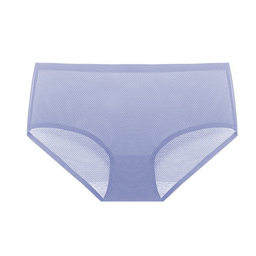 New Large Size Ice Silk Underwear with Breathable Holes, Invisible Women's Underwear for Plus Size, Sexy Mid-Waist Pure Cotton Triangle Bottom