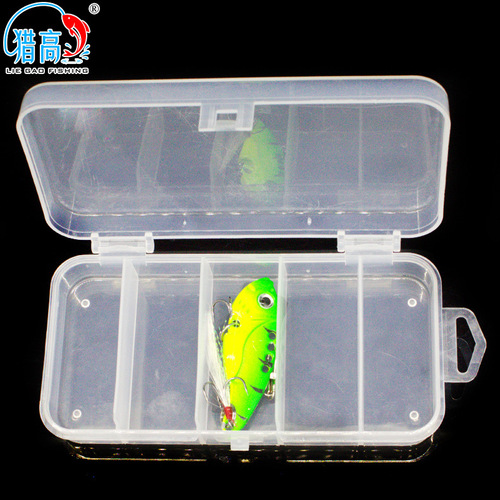 Liegao Luya Fishing Gear Accessories Box 5-Gate Transparent Box Plastic Bait Box False Bait Set Box Cross-Border Fishing Gear Accessories Box