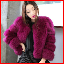 海宁外贸皮草批发外套女短款显瘦仿狐狸毛小香风加厚大衣大码百搭