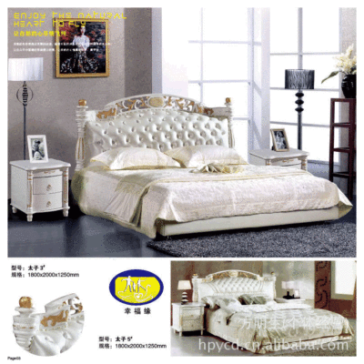 1.8 simple and easy Double cowhide Leather bed modern European style Simplicity Prince bed Customized Manufactor wholesale