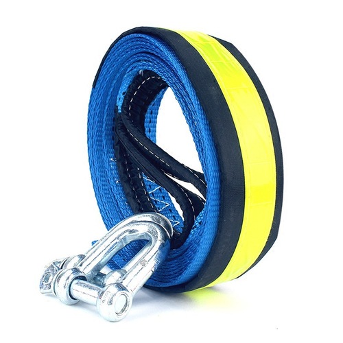 Car towing rope 5 meters 8 tons luminous traction rope trailer belt strong 10 tons thickened off-road vehicle pulling rope