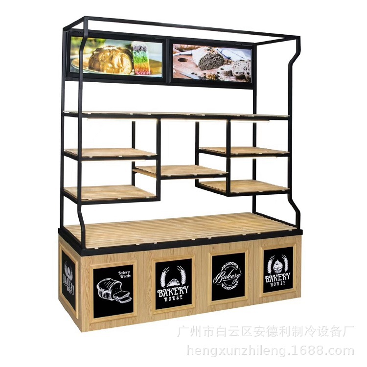 厂家直供面包边岛展示柜面包货架移门中岛柜陈列柜