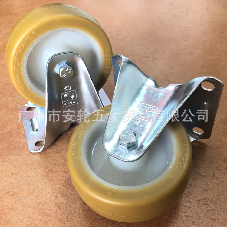 德国WICKE-TOPTHANE威卡 4寸聚氨酯尼龙轮芯 100mm固定脚轮128261