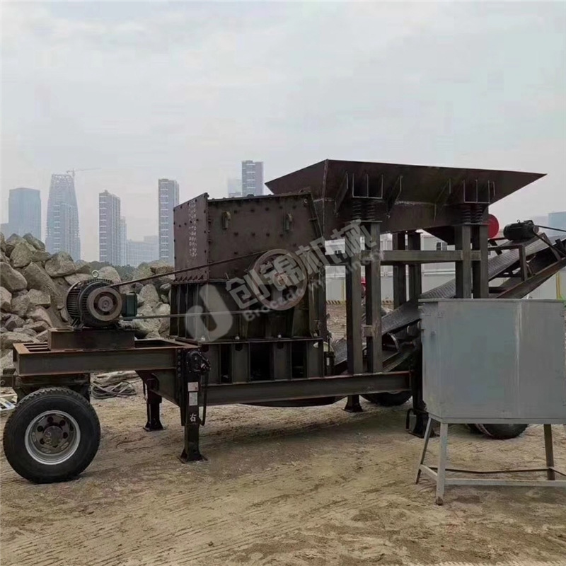 石灰石鹅卵石移动破碎站 移动石料制砂机 移动式建筑垃圾设备