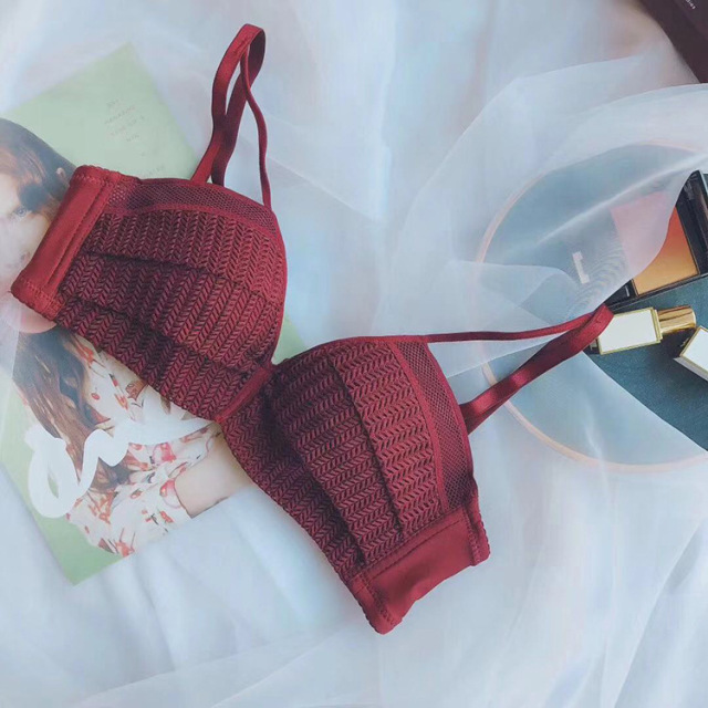 歌特蔷薇蕾丝麻花少女三角杯小胸聚拢上薄下厚无钢圈文胸套装 价格 厂家 哪里买 我有货 B 5yoho Cn