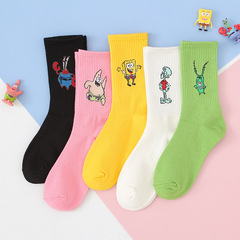 Socks for Women, Japanese Style Cartoon Anime Sponge Octopus Mid-Calf Socks Wholesale, College Style Casual Women's Socks