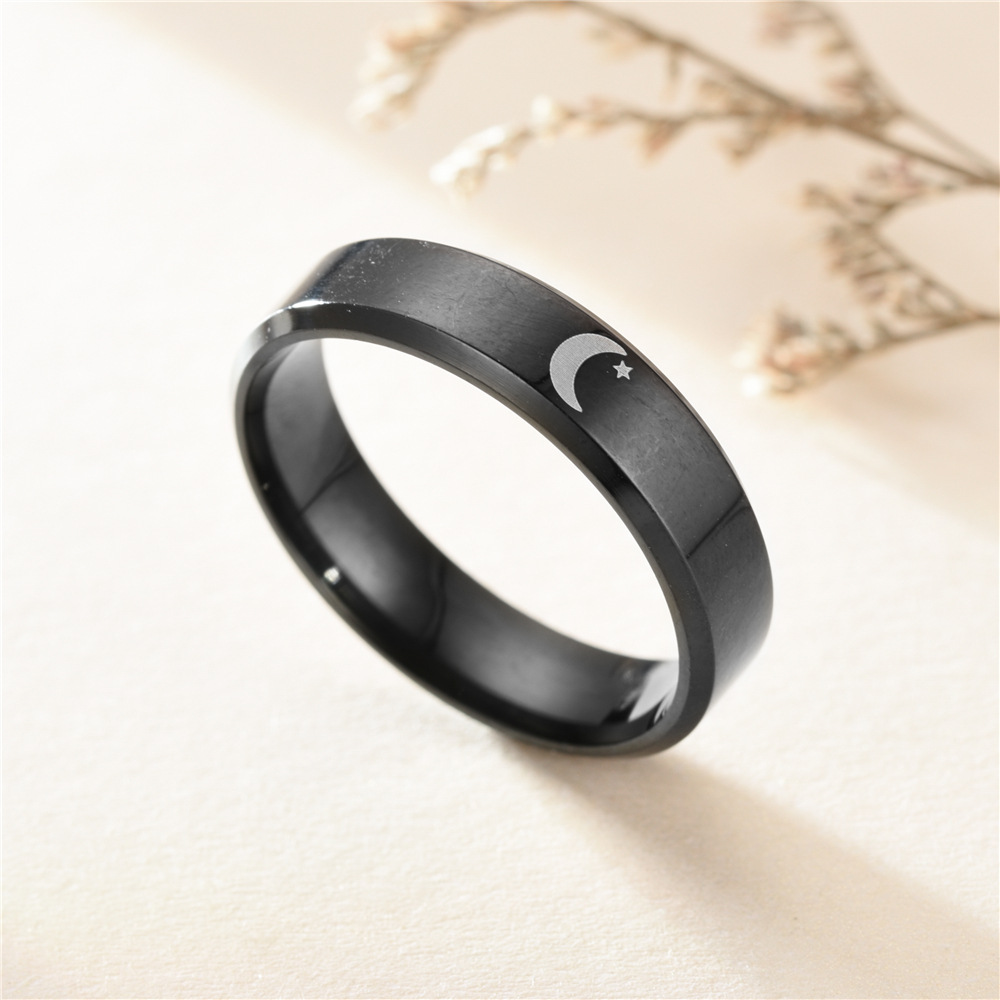 Fashion Sun Moon Stainless Steel Rings Metal Stainless Steel Rings 1 Piece display picture 2