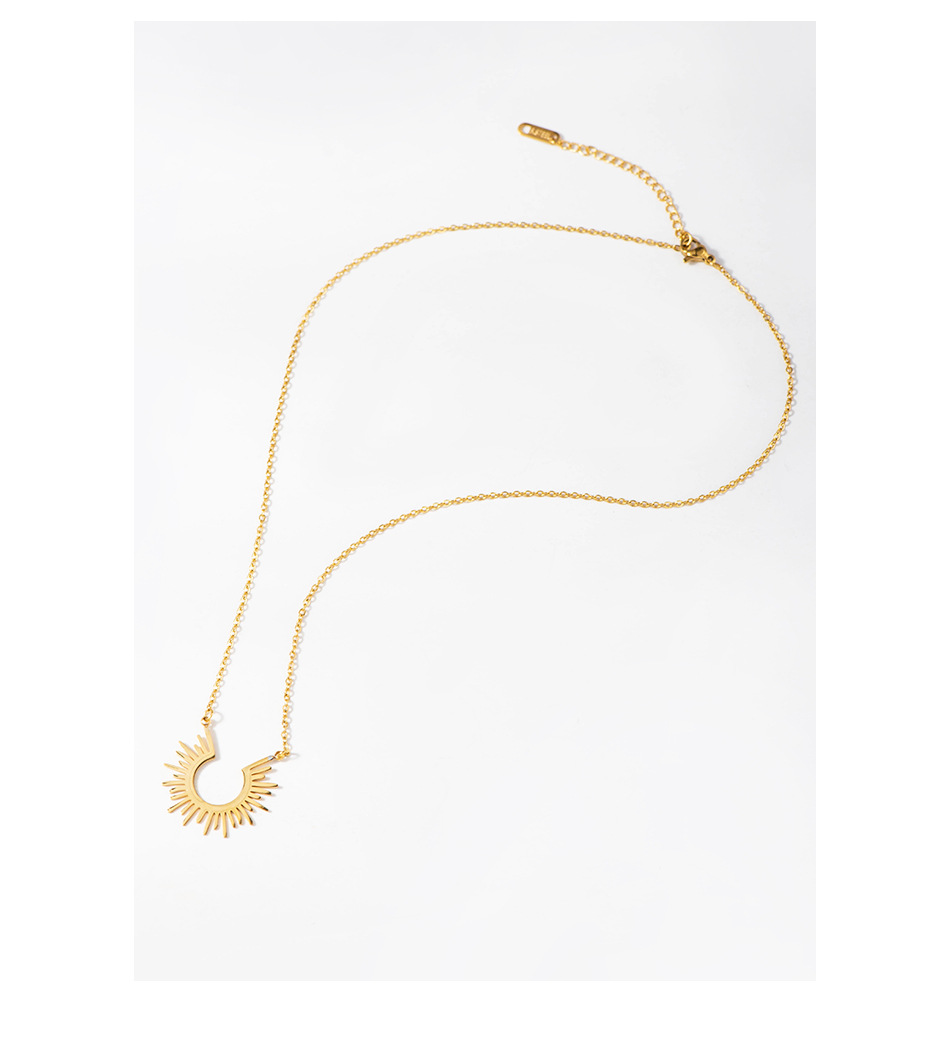 Stone-Free Inlay Material Necklace Classification PVD Coated 18K Gold Real Gold Plated Geometric 304 Stainless Steel Simple Style Waterproof Non Tarnish 304 Stainless Steel Necklace