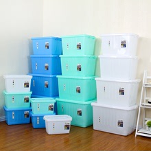 厂家加厚特大号塑料收纳箱衣服整理箱衣柜收纳盒衣物储物箱子批发