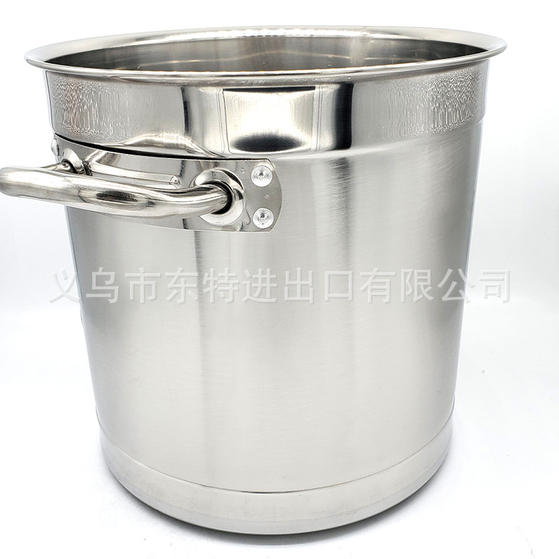 Stainless steel thickened European-style soup pot, silicone handle composite bottom, gas induction cooker, universal soup pot, large-capacity stock bucket detail image 6