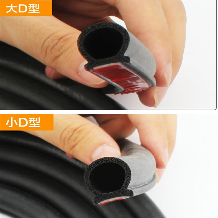 Rubber D-Shaped Door Seal Strip Self-Adhesive Epdm Rubber Strip Suitable for Automotive, Truck, Rv, Boat, and Home Applications