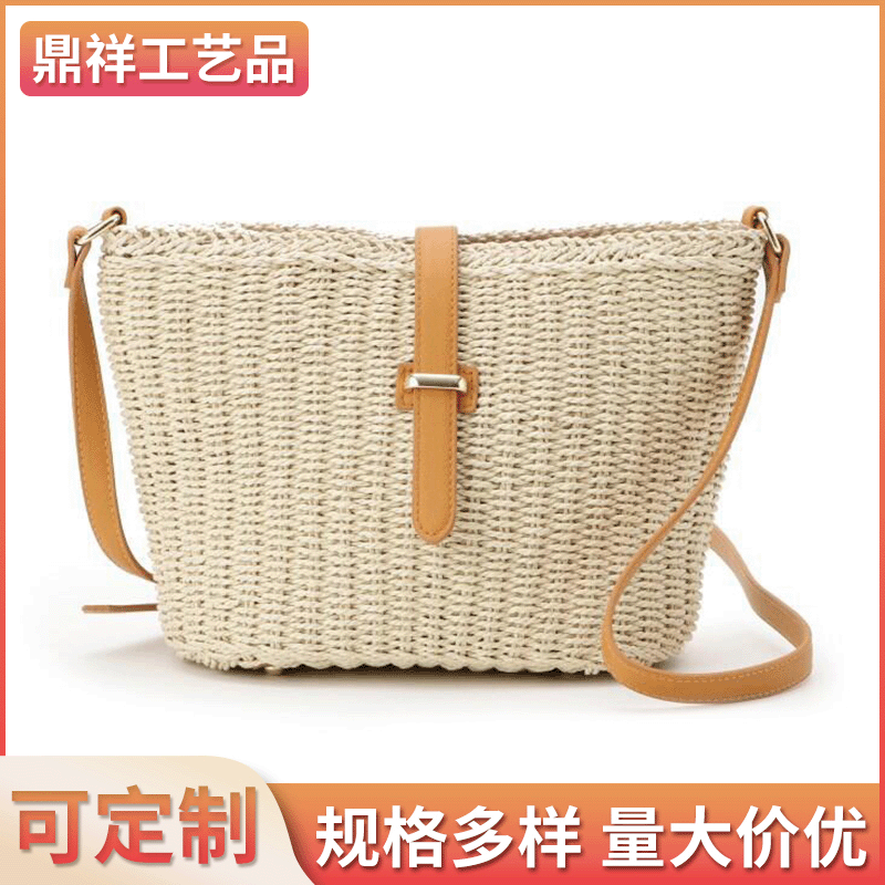 Manufactor supply manual Woven bag Single Shoulder Satchel leisure time One shoulder Straw bag customized wholesale