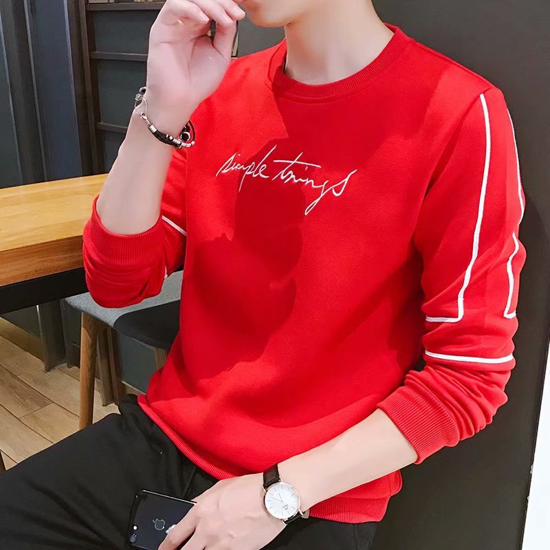 Fall new sweater men's long-sleeved t-sh...