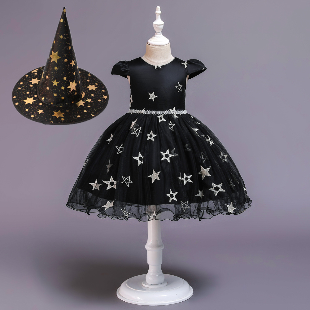 Nuevo Vestido Para Niños Niñas Princesa Pettiskirt Niña De Las Flores Halloween Navidad Bruja Estrella Disfraz display picture 23