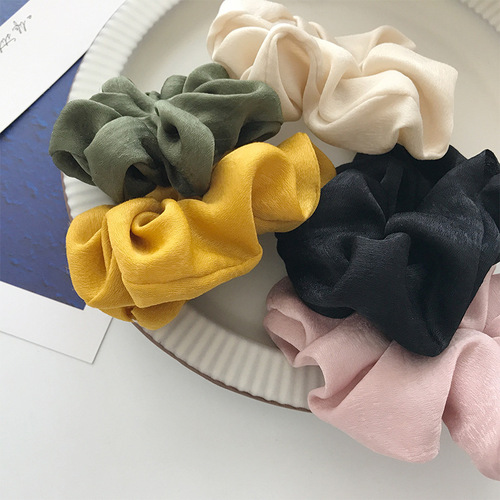 Internet celebrity ins style large intestine hair tie for women cute French satin chiffon headband for scalp