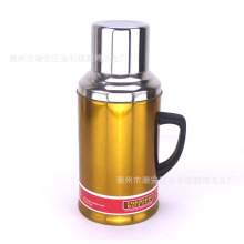 不锈钢外壳保温瓶彩色平盖玻璃内胆暖水瓶喷漆家用学生保温热水壶