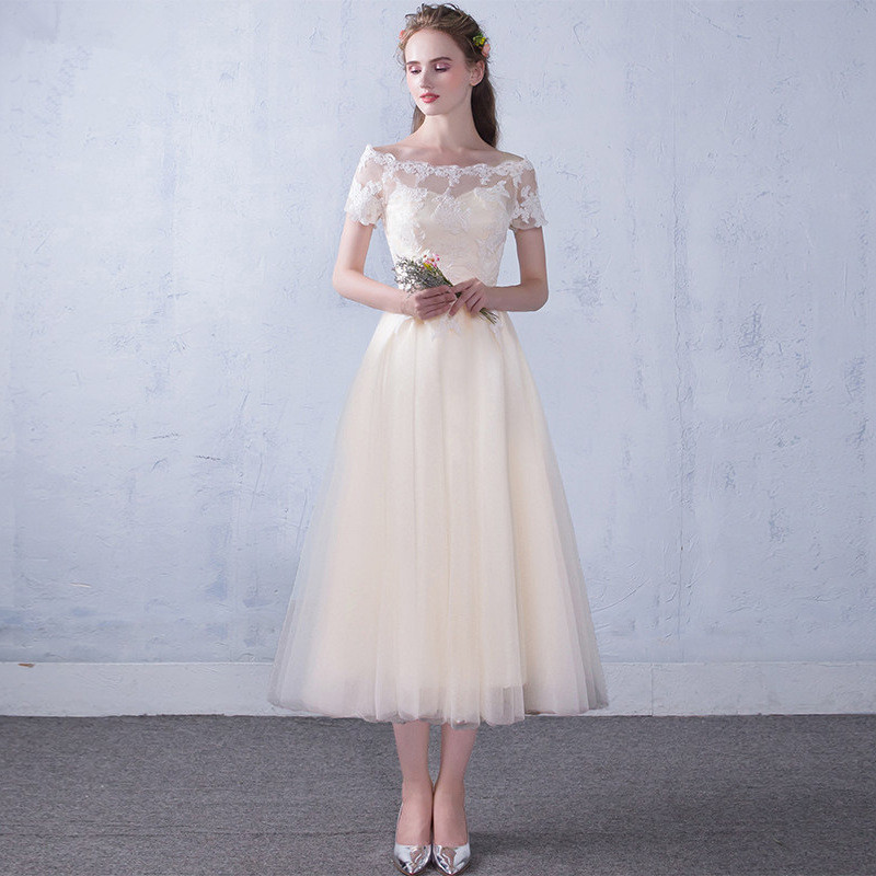 Evening Dress 2026 New Style One-Shoulder Mid-Length Party Dress Bridesmaid Dress Sister Dress Women's Banquet Dress