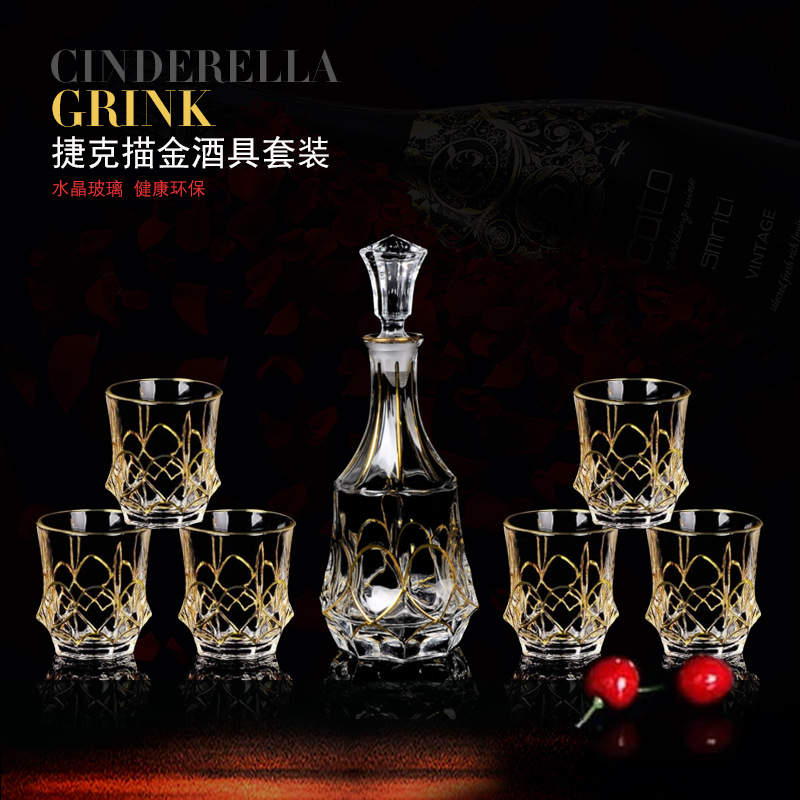 European style Bohemia Czech Republic quality crystal Glass Whisky Foreign bottles Wine Glass hotel Wine suit