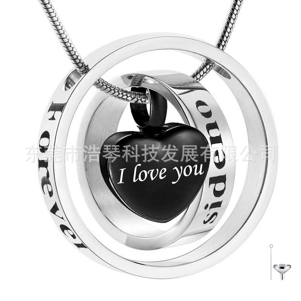 Внешняя торговля горячие продажи ПЭТ пепел ожерелье может быть открыт кольцо набор сердце шкатулка кулон кремации ювелирные изделия флакон духов