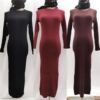 Manufacturer's direct supply of Muslim bottomed wool dress round neck long sleeve knitted long skirt Turkish girl style 