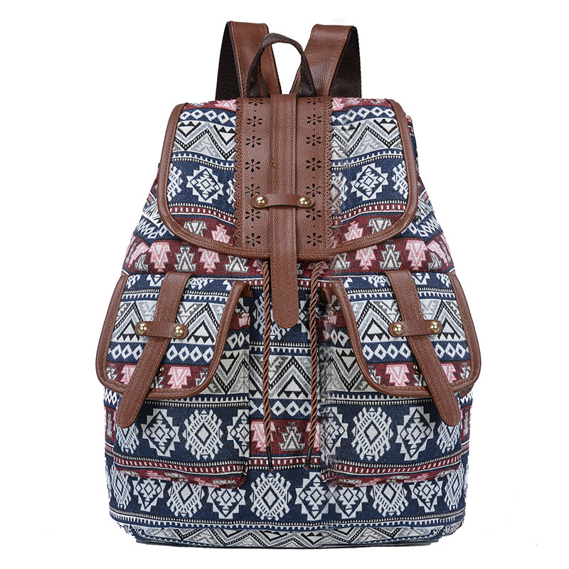 Fábrica expreso Comercio exterior nueva moda mochila europea y americana estilo casual lona mujer mochila moda estilo bolsa de viaje