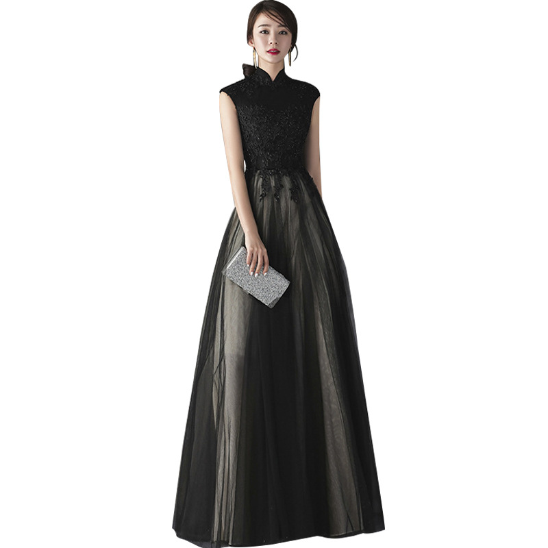 Vestido de las mujeres 2024 nuevo banquete partido elegante largo Delgado que adelgaza anfitrión vestido noche image 7