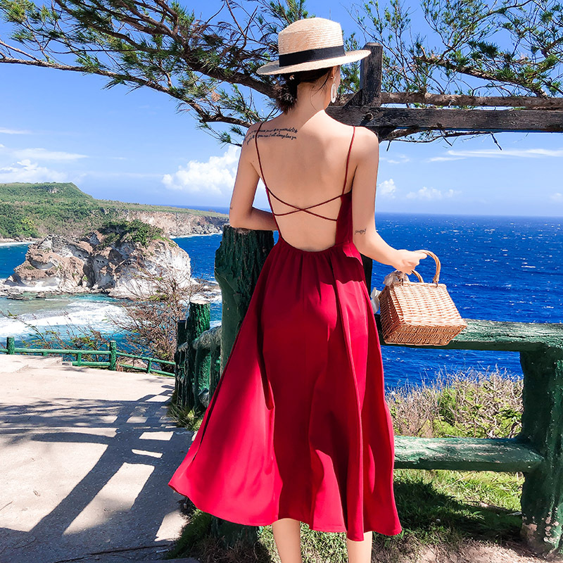 普吉岛沙滩裙海边度假裙济州岛泰国巴厘岛渡假长裙三亚连衣裙超仙