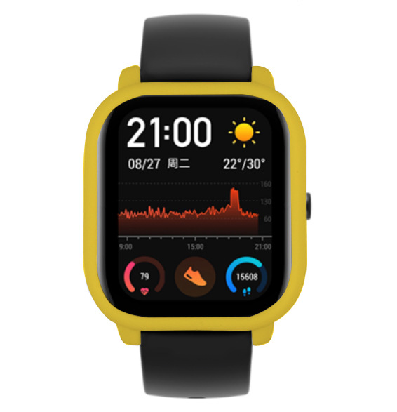 Suitable for Huami Amazfit GTS silicone protective case, solid color anti-drop and scratch-resistant soft rubber protective cover, soft undefined