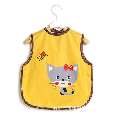 厂家直销新款宝宝吃饭罩衣全防水儿童无袖围兜反穿衣薄款婴儿围裙