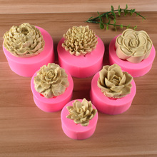 玫瑰花朵小花牡丹菊花翻糖硅膠模具 多肉植物diy石膏蛋糕裝飾模具