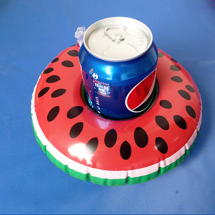 PVC inflatable Cup holder donut watermelon lemon unicorn white swan round cup holder inflatable toy