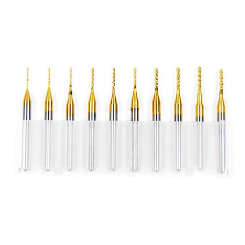 PCB milling cutter, tungsten steel engraving machine knife, circuit board opening rough corn milling cutter 3.175 titanium plated gong knife combination wholesale