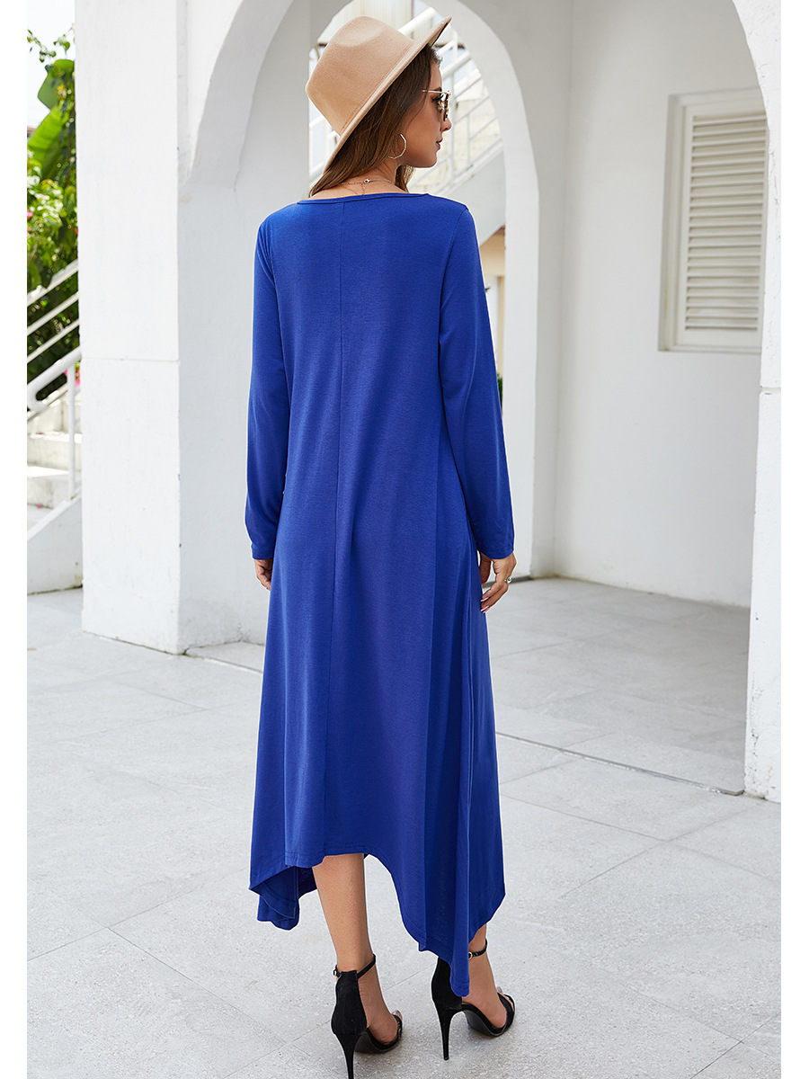 pure color big swing skirt long dress NSAL2065