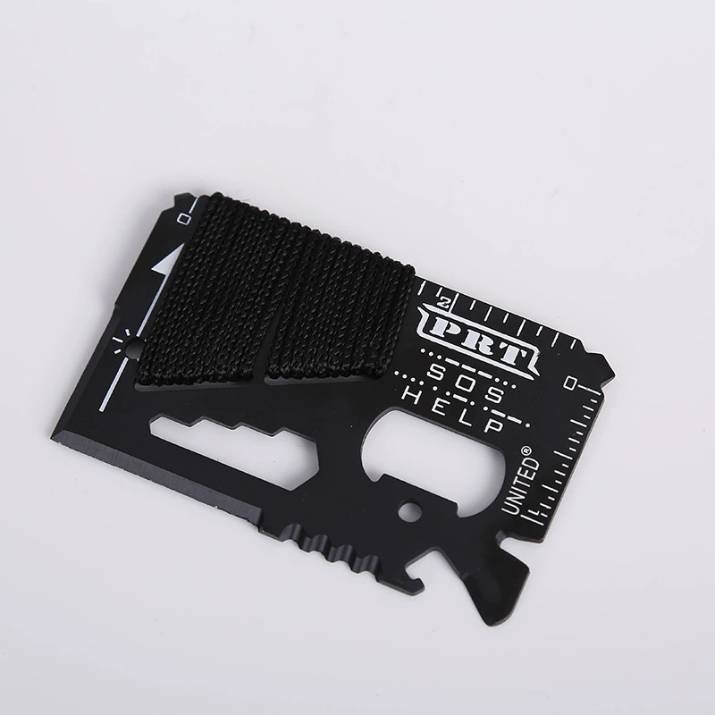 14‑in‑1 survival tool card, 435 stainless steel, compact multi‑function card 8.7×5.5×0.2 cm