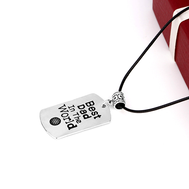Fashion oil drop letter tag Best Dad In The World retro menu0027s necklace