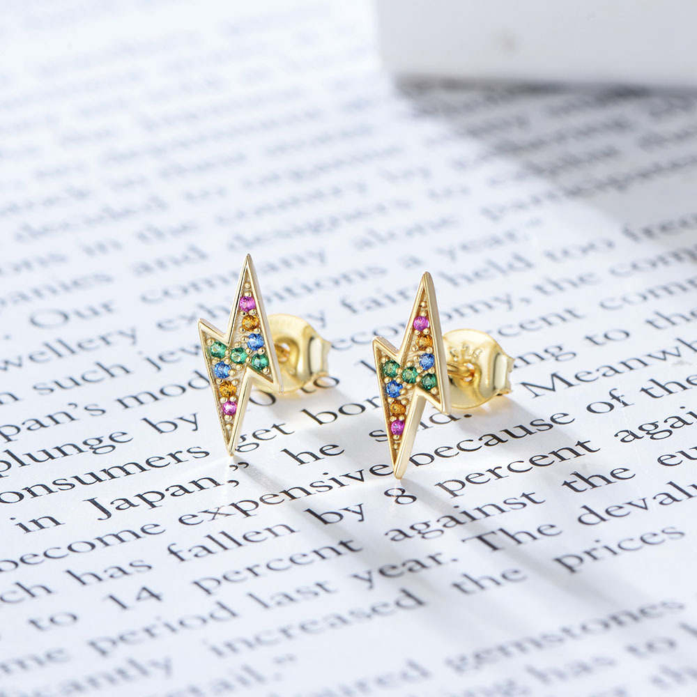 Geometric Lightning Ear Studs