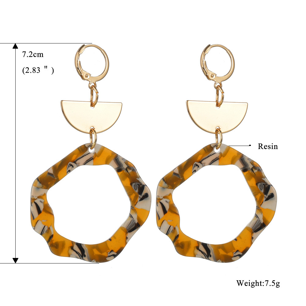 30g Weight Fashion Semi-circular Irregular Round Hollow Earrings
