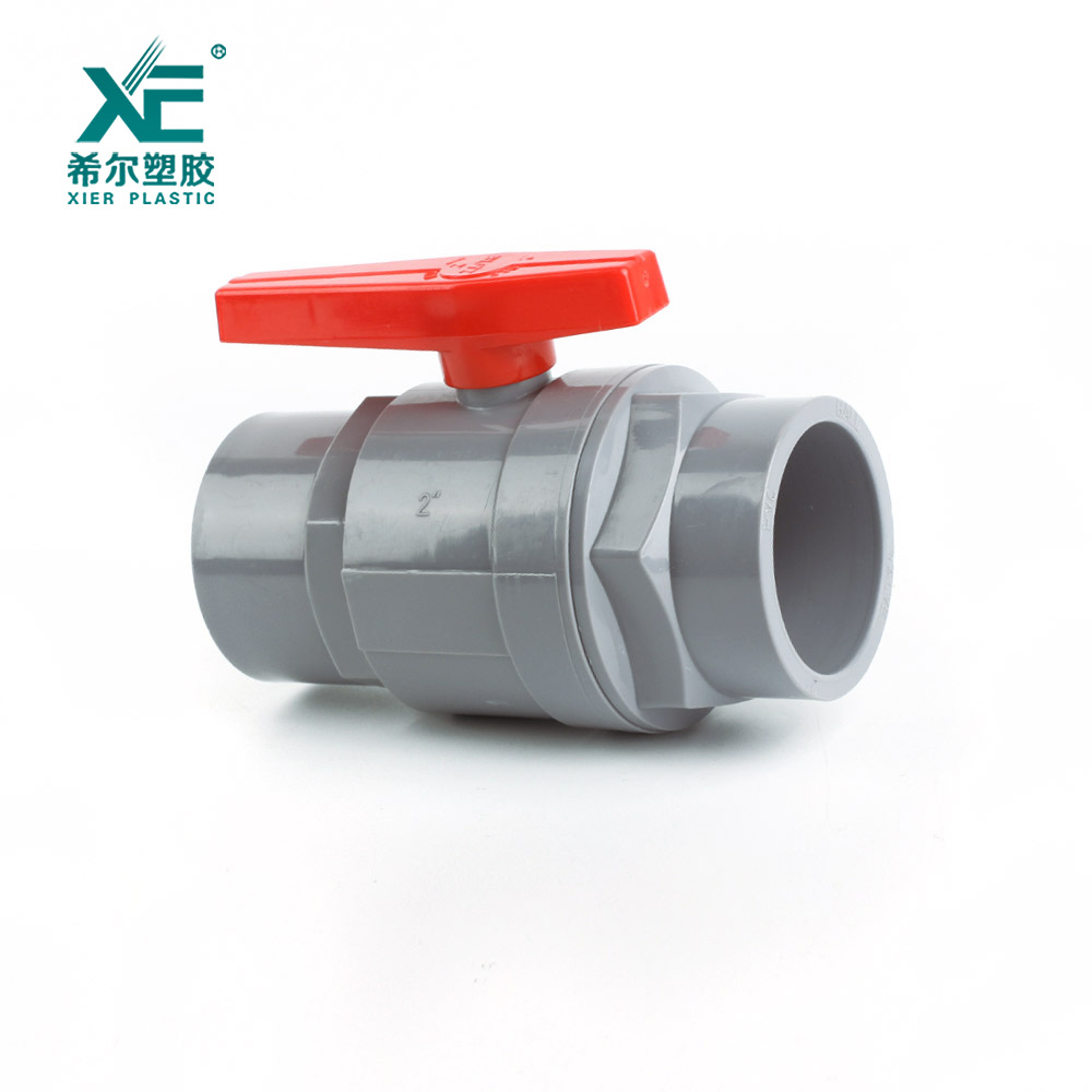 希尔厂家批发 PVC两片式塑料球阀-ABS手柄ABS电镀球20MM-63MM